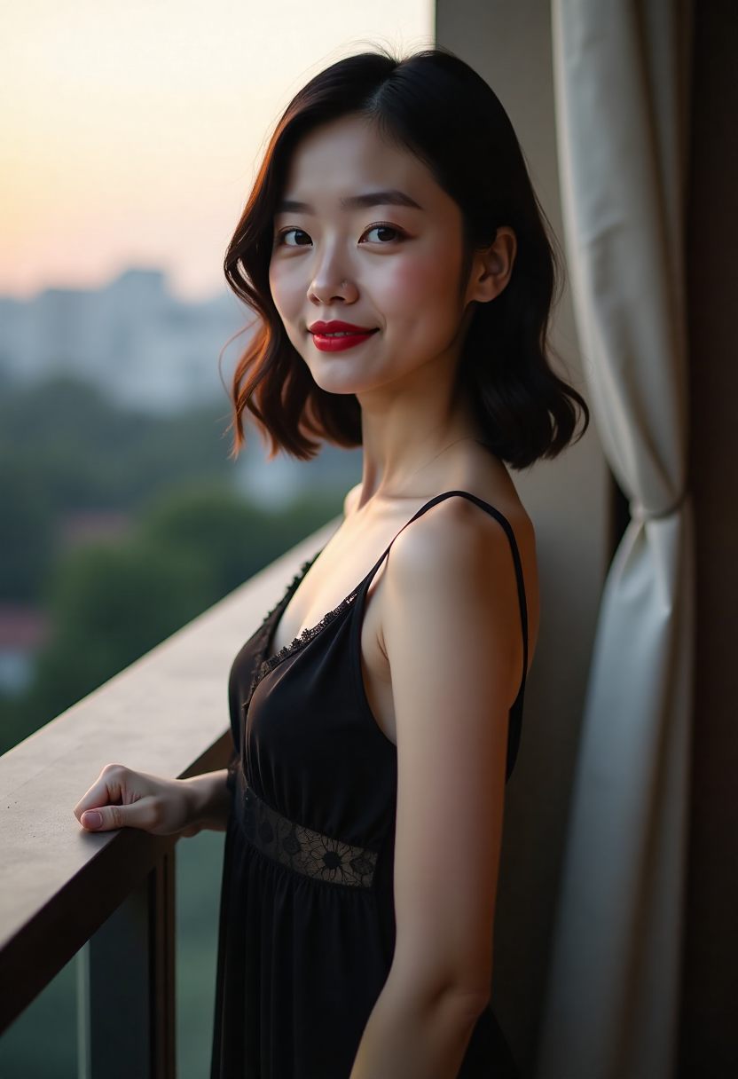 清晨山路骑行画面